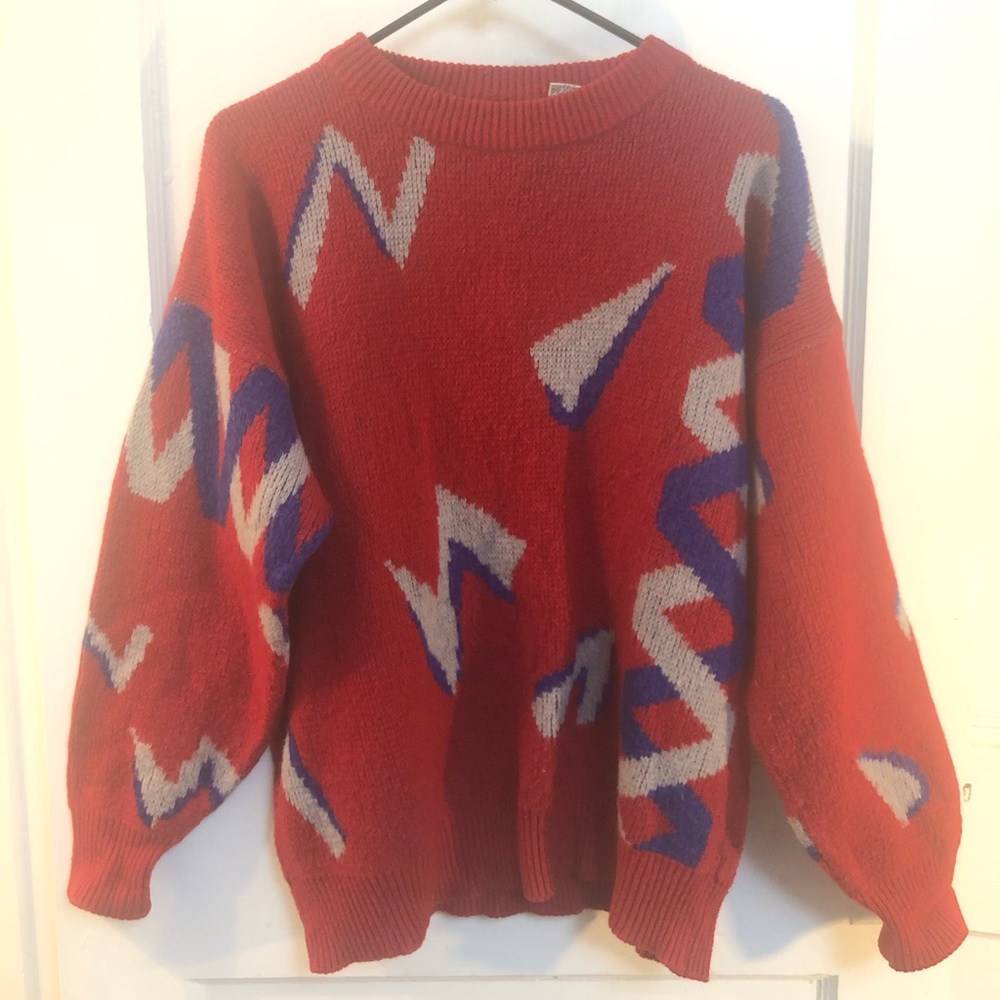 Vintage oversized 80s red sweater